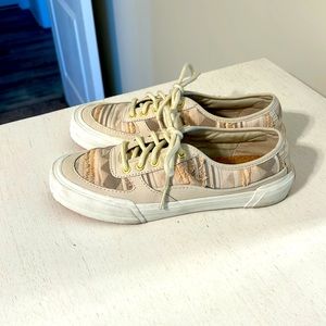 Sperry Topsider Women’s Soletide Tan Stripe Cream and White - Aztec / Size 7.5